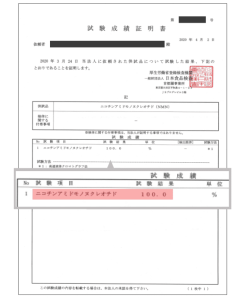 NMN15000 ResV Plus　成績試験証明書